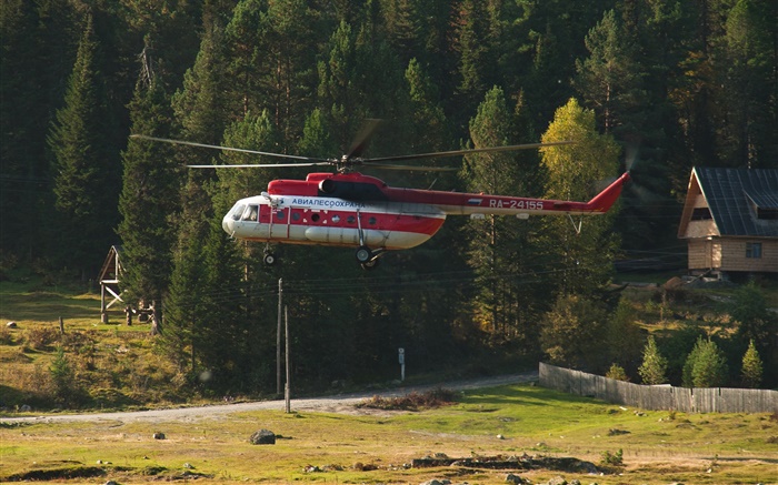 Вертолет Ми-8 парил в воздухе обои,s изображение