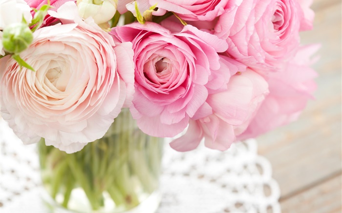 Розовые Ranunculus, букет, цветы обои,s изображение