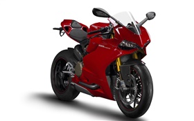 Красный Ducati 1199 Panigale S вид мотоцикла спереди HD обои