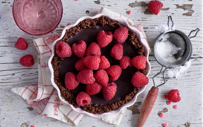 Красная малина, торт, продукты питания обои,s изображение