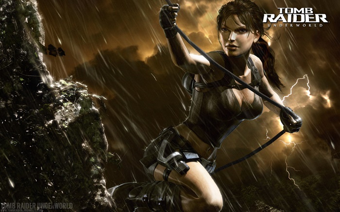 Tomb Raider: Underworld, Лара Крофт в дождь обои,s изображение