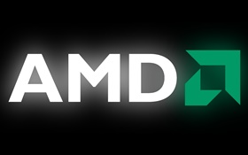 AMD логотип, черный фон HD обои