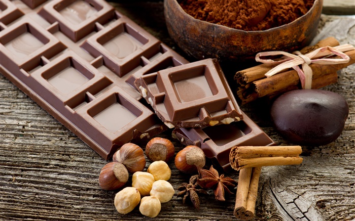 Шоколад и орехи обои,s изображение
