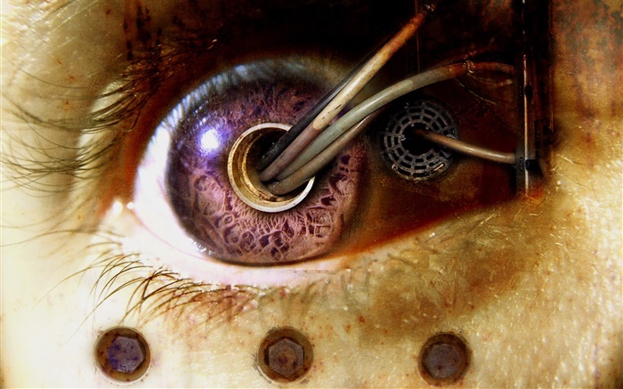 Глаз, провода, креативный дизайн обои,s изображение