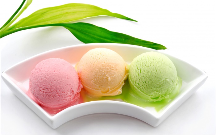 Мороженое шары, красочные, розовый оранжевый зеленый обои,s изображение