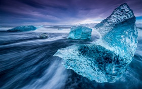Исландия, айсберг, море, лед HD обои
