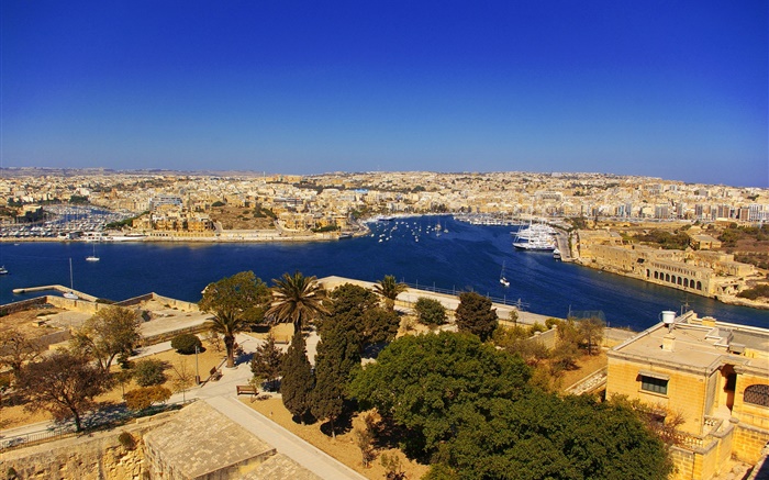 Мальта, Заббар, город, залив, дома обои,s изображение