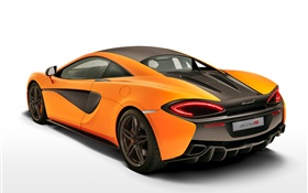 McLaren 570S купе просмотреть оранжевый суперкар назад