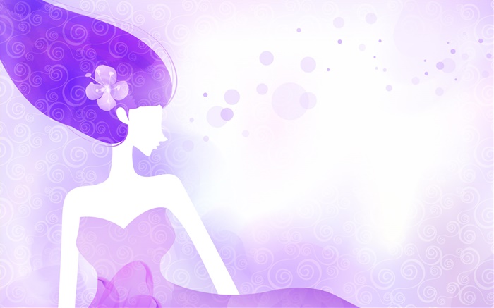 Фиолетовый и синий, вектор девочка, дизайн обои,s изображение