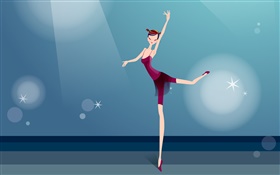 Фиолетовое платье девушка красивый танец, векторные картинки HD обои