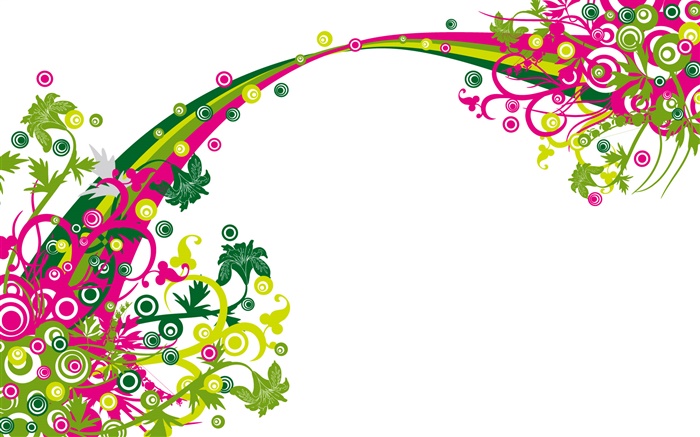 Радужный мост, цветы, вектор дизайн обои,s изображение