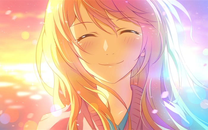 Улыбка аниме девочка под солнцем обои,s изображение