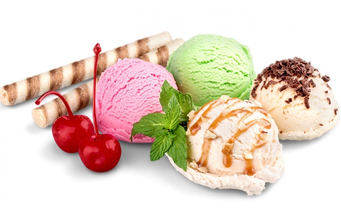 Летние сладкие продукты питания, мороженое шары обои,s изображение