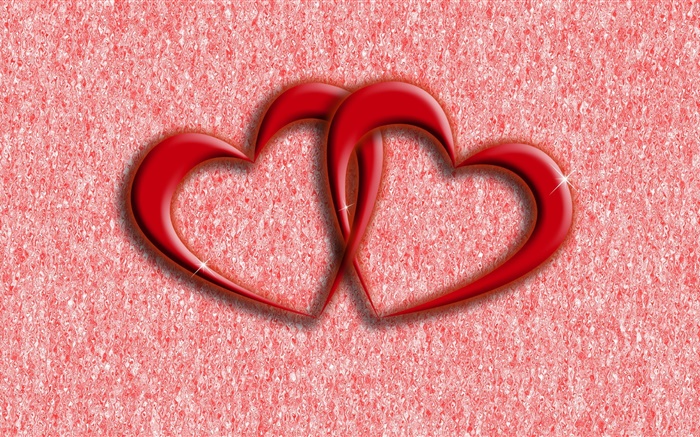 Два красных любовь сердца, абстрактный фон обои,s изображение
