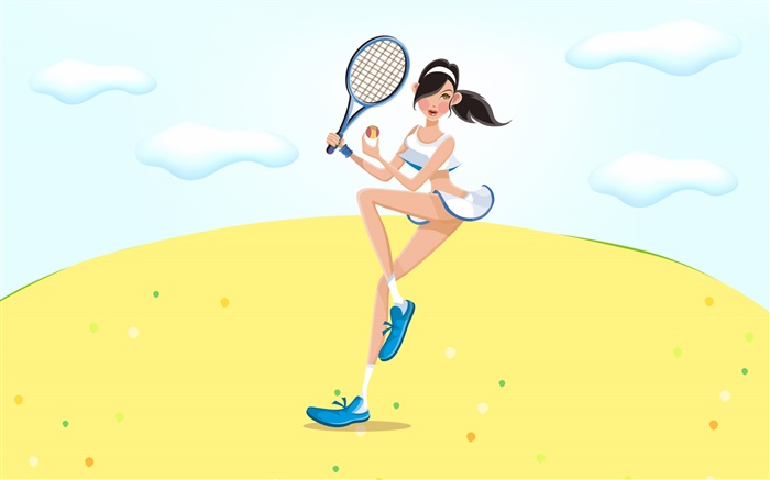 Вектор девушка играет в теннис обои,s изображение