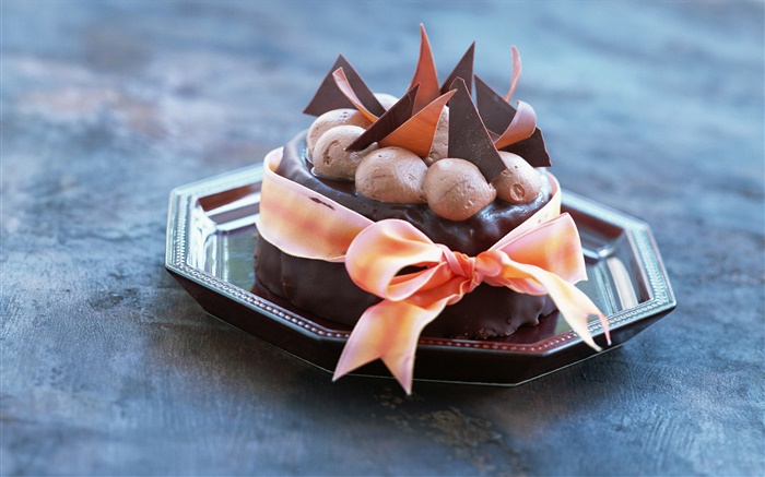 Шоколадный десерт, торт, мороженое, лента обои,s изображение