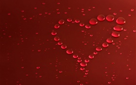 Любовь сердца, водяные капли HD обои
