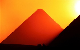 Египет, Гиза, пирамиды, закат