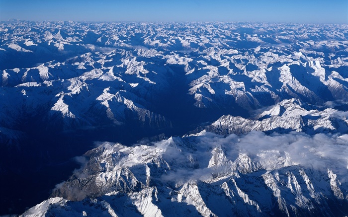 Китай пейзаж природа, снежные горы обои,s изображение