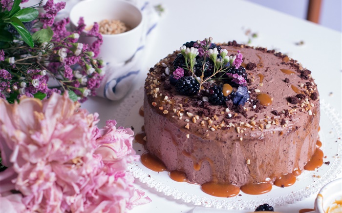 Крем торт, цветы, десерт обои,s изображение