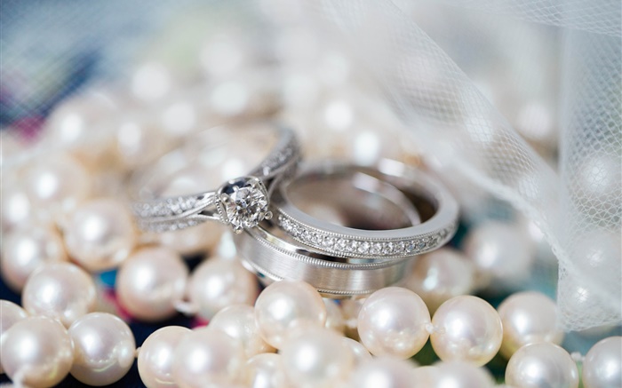 Кольца с бриллиантами и жемчугом обои,s изображение