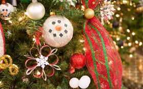 Рождественская елка, украшения, игрушки, шары HD обои