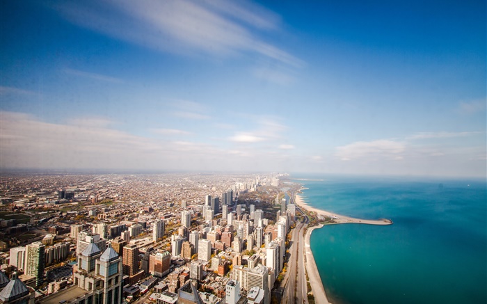 Город, небоскребы, Иллинойс, Чикаго, США обои,s изображение