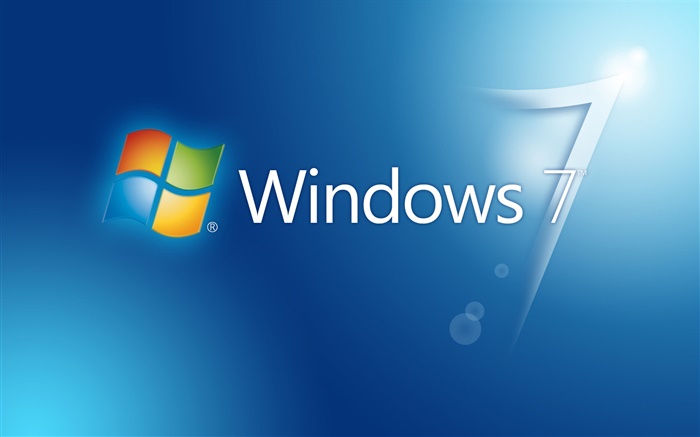 Windows 7 синий фон, блики обои,s изображение