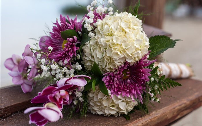 Букет цветов, гортензия и георгины обои,s изображение
