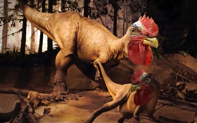 Творческая картина, дракон, динозавр, монстр, курица HD обои
