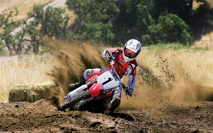 Мотоцикл гонки, Honda, грязь обои,s изображение