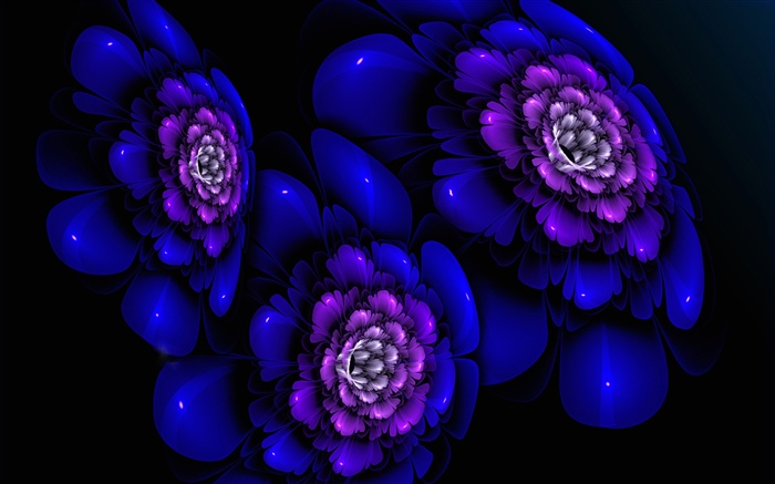 Абстрактные синие цветы, творческие обои,s изображение