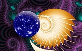 Абстрактная картина, шар, планета, формы HD обои