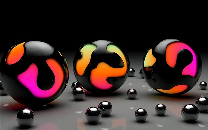 3D шары, цвета обои,s изображение