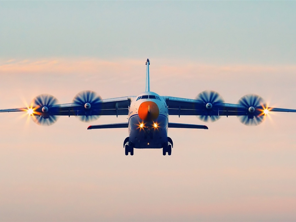 Антонов самолет Ан-70 полет 1024x768 обои