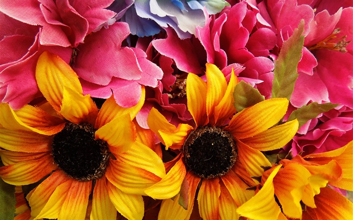 Искусственные цветы, подсолнухи обои,s изображение
