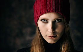 Белокурая девушка, Красная шляпа HD обои