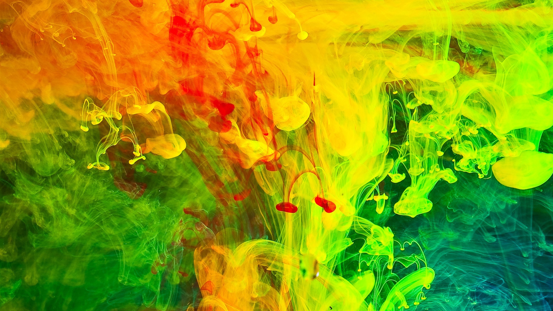 Красочная краска, дым, абстрактная картинка 1920x1080 обои