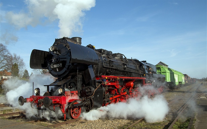 Старый поезд, дым, пар обои,s изображение