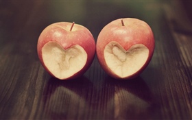 Два яблока, любовь сердца HD обои