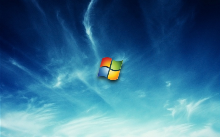 Логотип Windows, голубое небо обои,s изображение