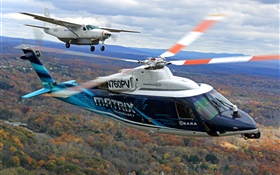 Вертолет, самолет, полете HD обои
