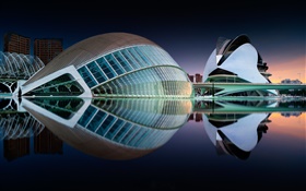 Испания, Валенсия, здания, отражение воды HD обои