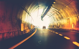 Туннель, машина, свет, дорога
